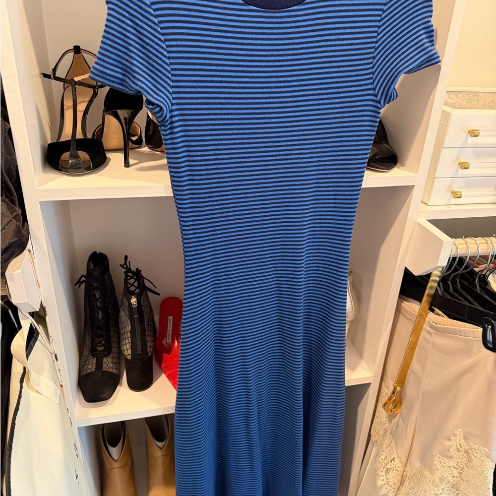 Polo Ralph Lauren Blue Striped Maxi Dress